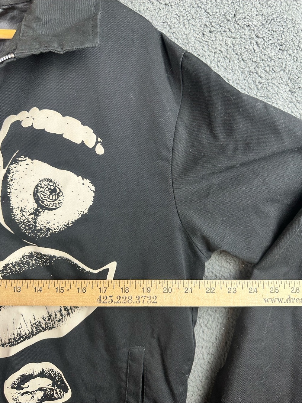 Ransom X Headcase LSD Zip Up Work Jacket Black Lips Graphic Print Mens XL - Picture 6 of 7